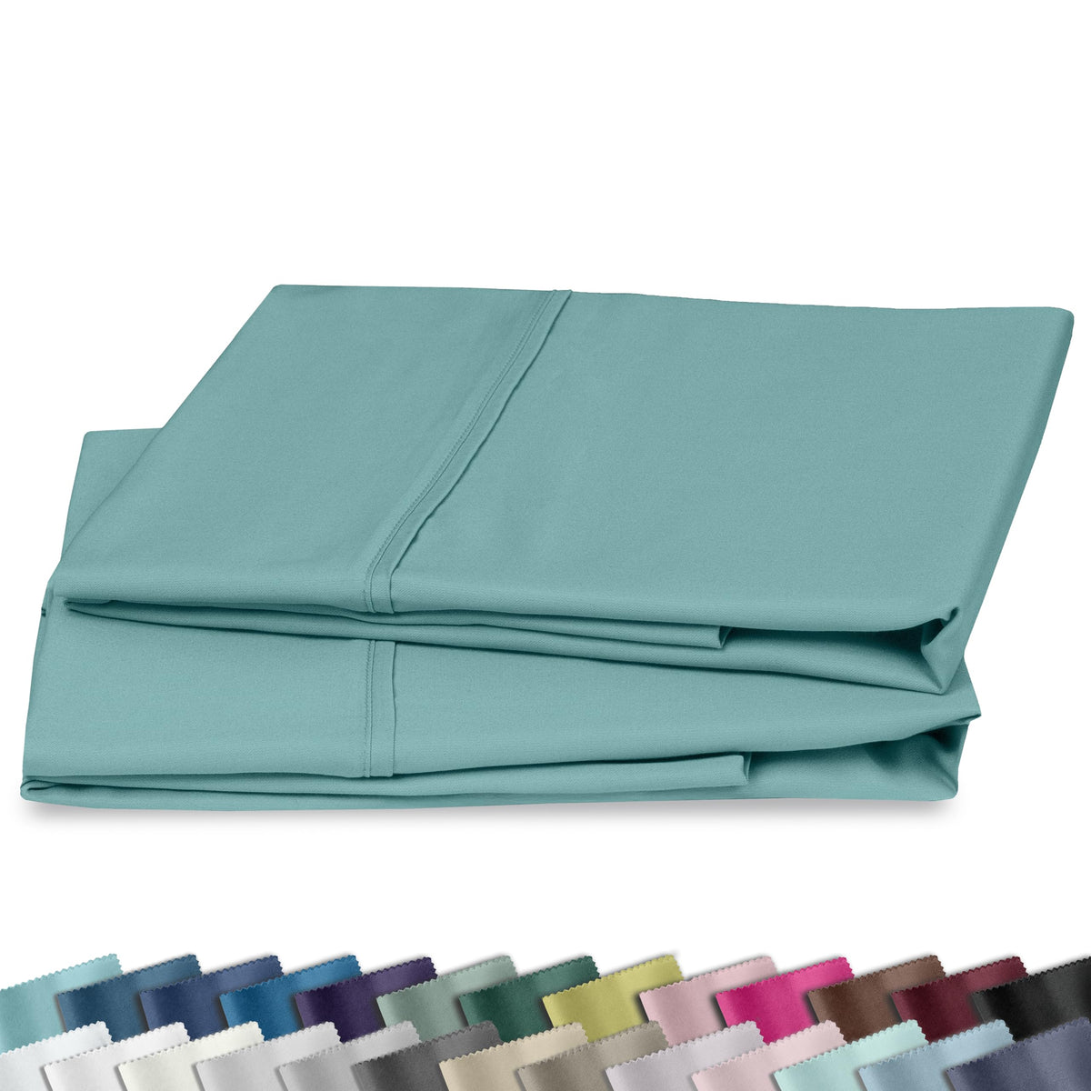 California Design Den 2-Pack Pillow Cases Standard Size, 100% Cotton Sateen