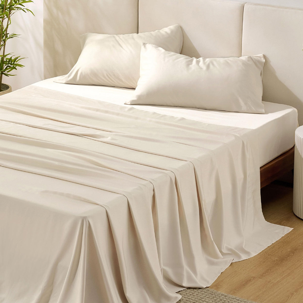 Bedsure PureWoven 100% Rayon Derived from Bamboo, Queen Sheets, 4 Pieces