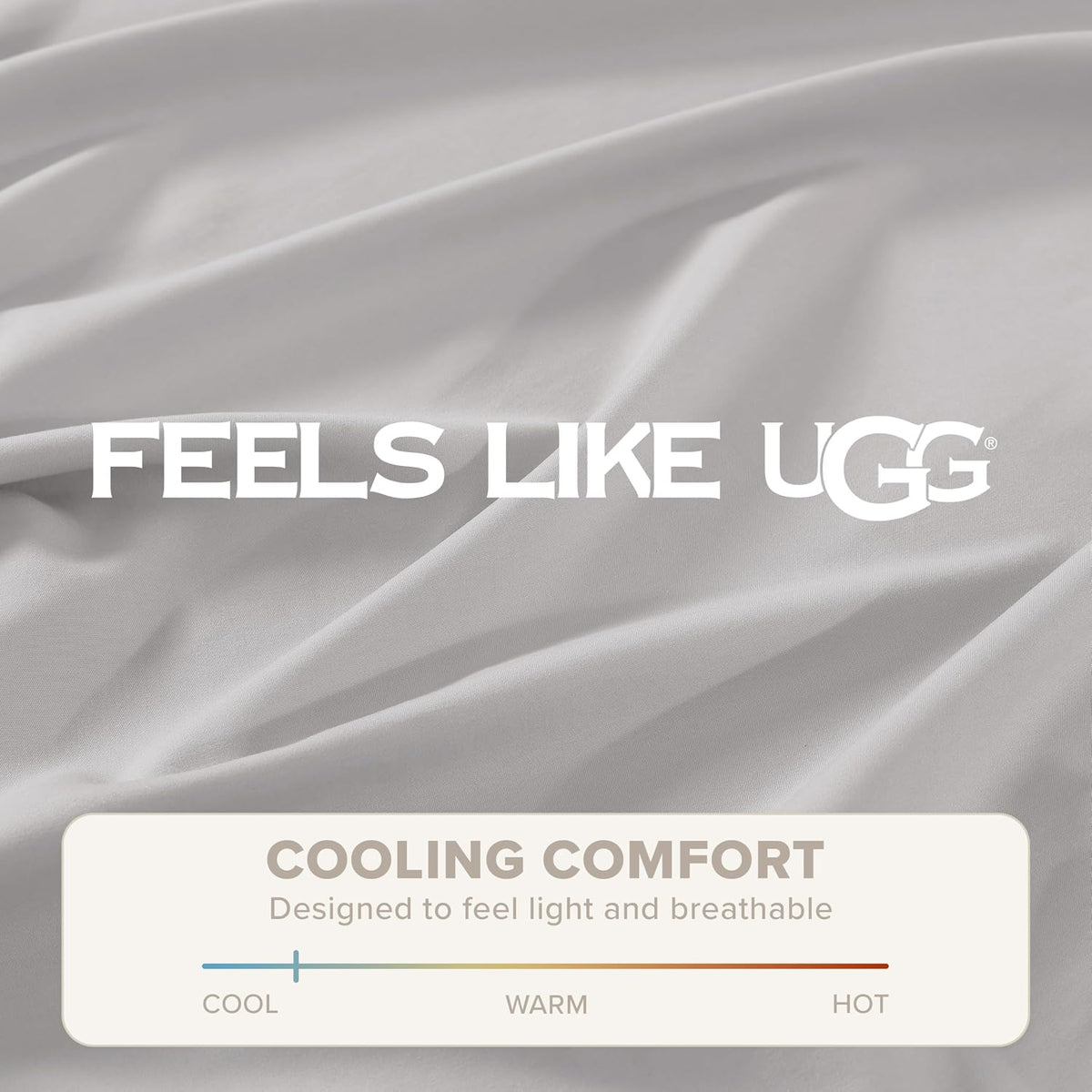 UGG Hedi King Size Sheets Set, Luxury Cooling Sheets, 4-Piece, Grey