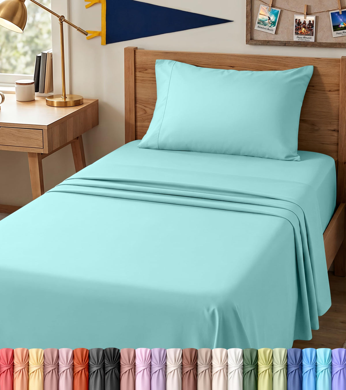 Full Sheets Set, 4 Pieces 16" Deep Pocket Hotel Luxury Bed Sheets, Grey