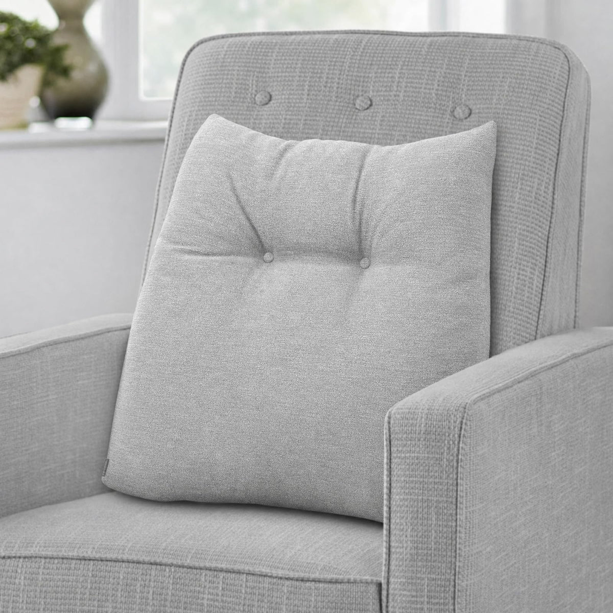 Shinnwa Lumbar Support Pillow for Office Chair, Memory Foam Back Support Pillow for Back Pain Relief, Car, Chair and Couch, 17.5x15x4.5in, Charcoal