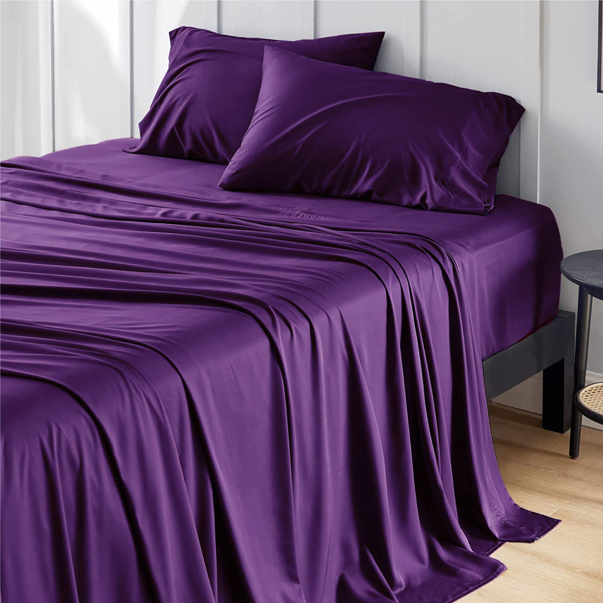 Bedsure PureWoven 100% Rayon Derived from Bamboo, King Size Sheets Set
