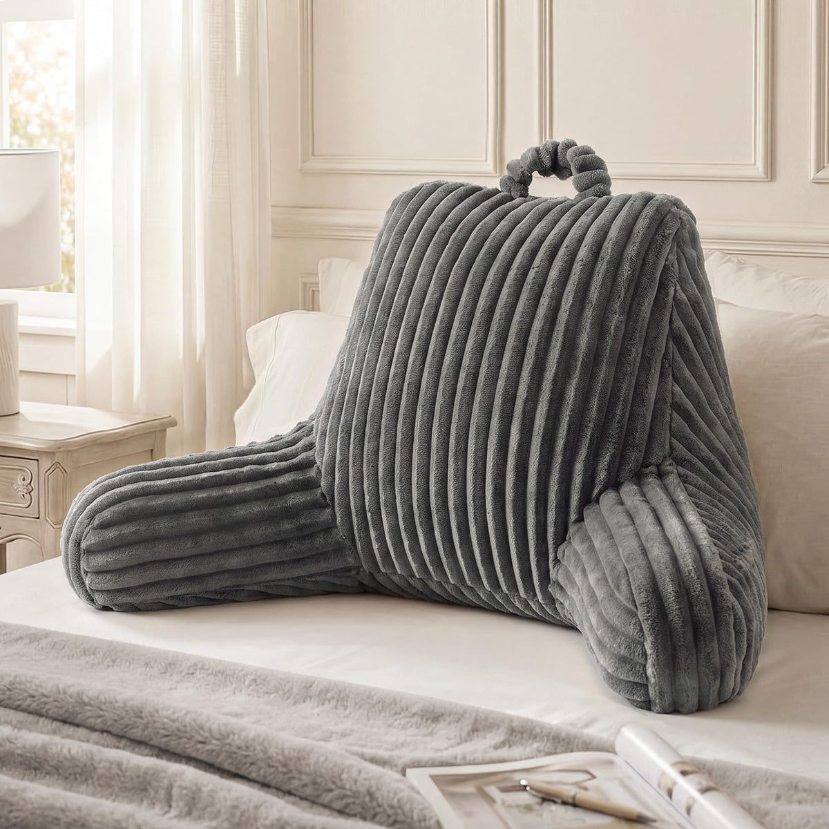 Blissful Diary Reading Pillow for Bed, Backrest Pillow, Cream White