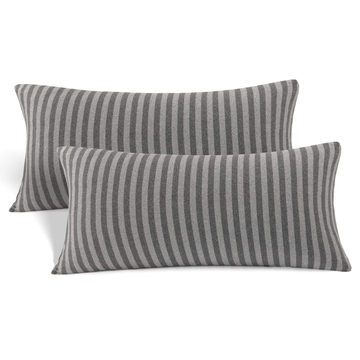 N&Y HOME Jersey Knit Pillow Cases Standard/Queen Set of 2, Light Gray