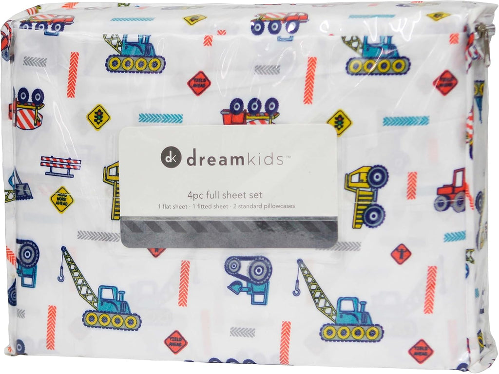 Full Sheets Set Kids Boys/Girls, Bed Sheets Kids, Cute Bed Sheet, Includes Flat, Fitted and 2 Pillowcases, 4 Piece