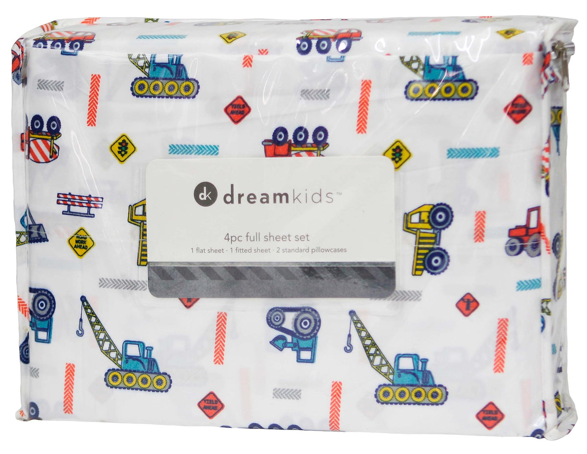 Full Sheets Set Kids Boys/Girls, Bed Sheets Kids, Cute Bed Sheet, Includes Flat, Fitted and 2 Pillowcases, 4 Piece