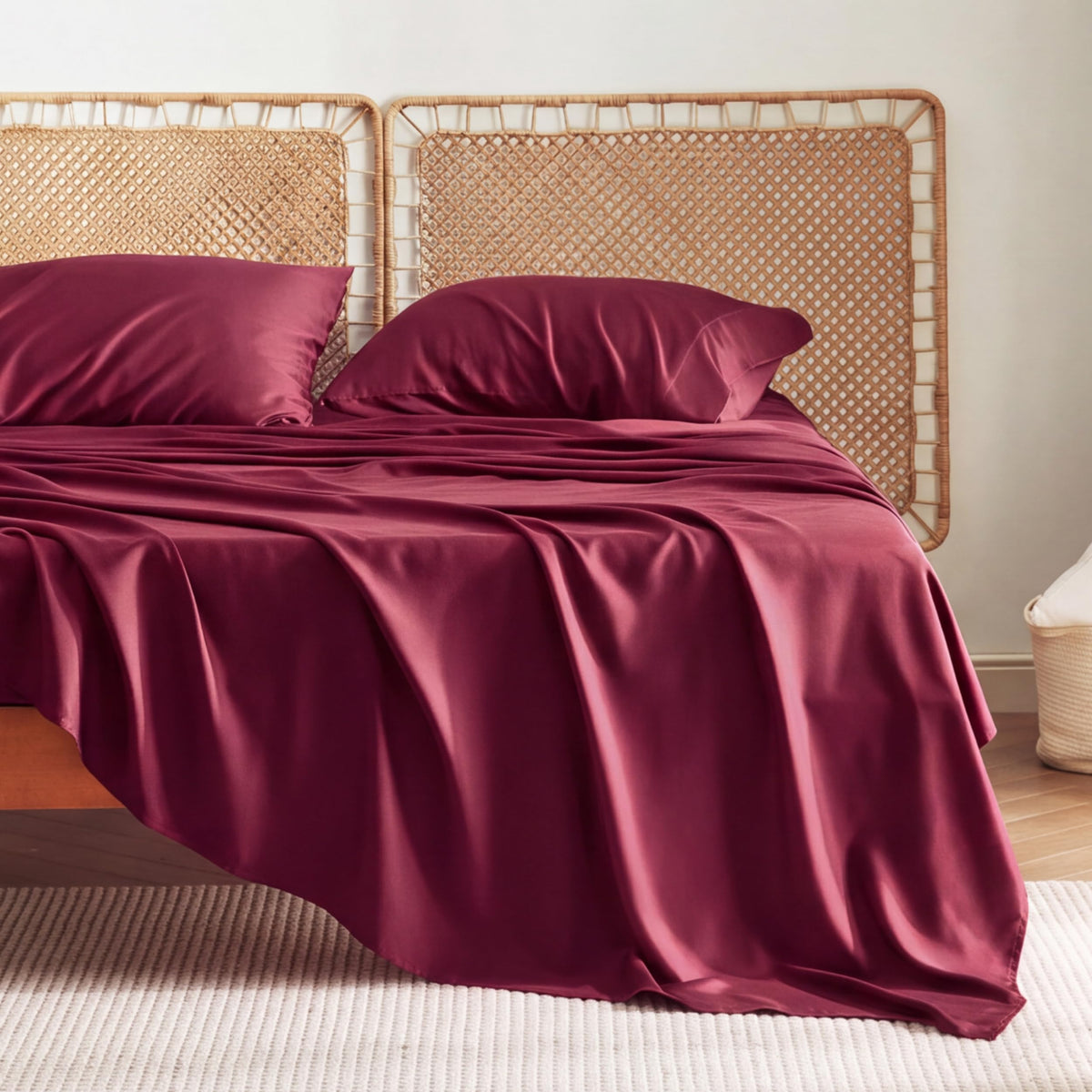 Bedsure PureWoven 100% Rayon Derived from Bamboo, King Size Sheets Set