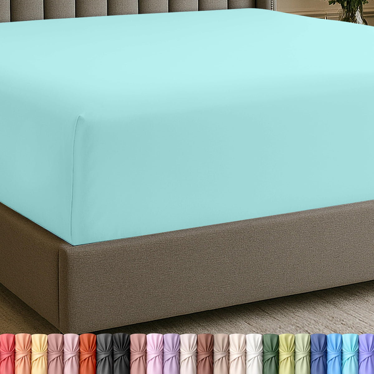 Extra Deep Pocket Queen Fitted Sheet, Fits 16-21 Inch Mattress, Grey