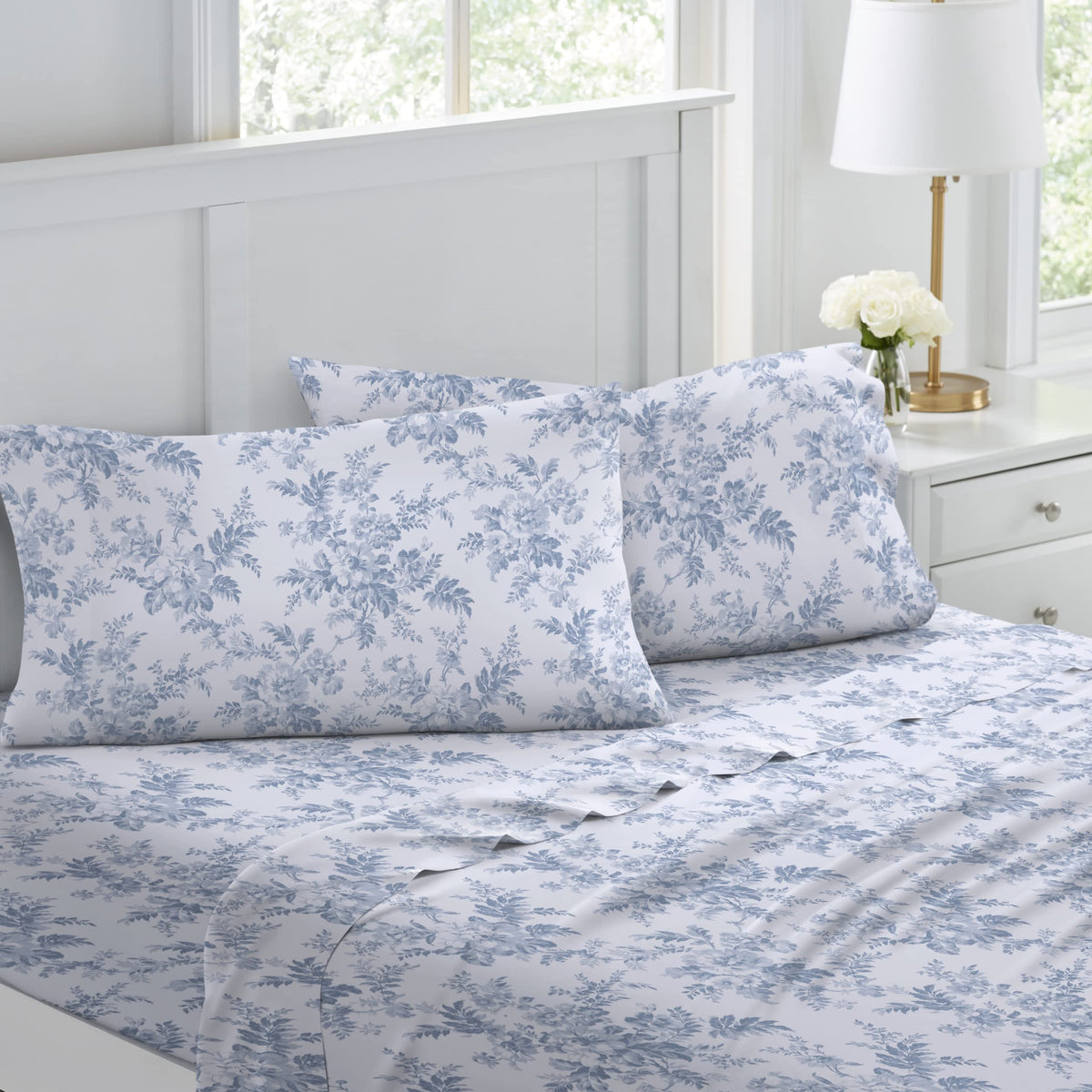 Laura Ashley - Twin Sheet Set with Fitted Sheet & Pillowcase