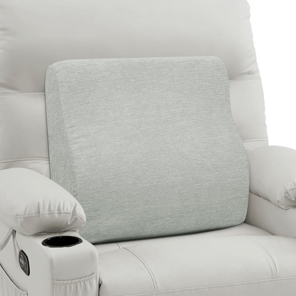 Back Support Pillow for Recliner Dual Layer Lumbar Support Pillow with Gel Memory Foam Ergonomic Orthopedic Lumbar Cushions for Elderly Lower Back Pain Relief Washable Cover Dark Grey