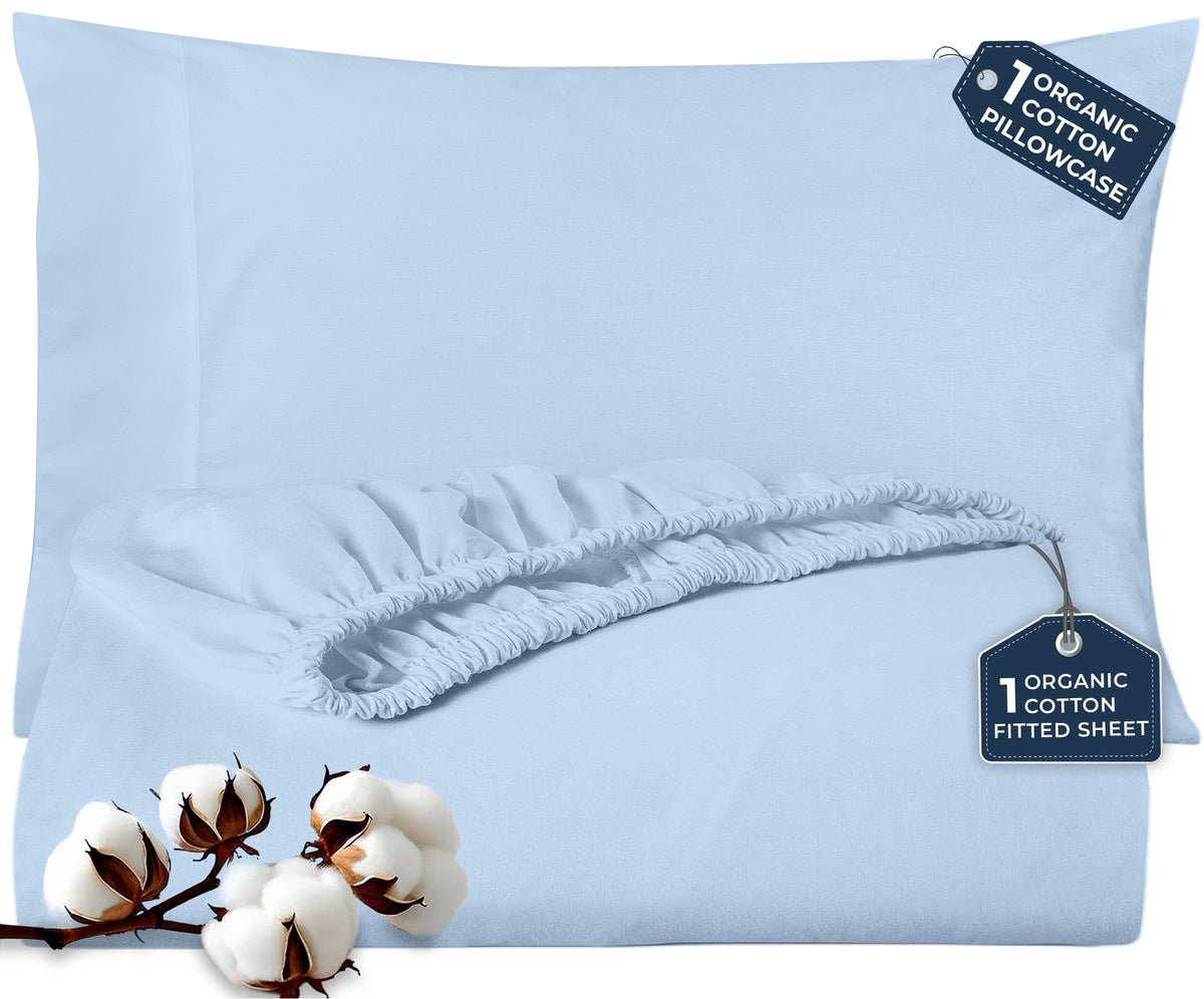 Royale Linen Fitted Sheet With Pillowcases - Queen Fitted Sheets With 2 Pillowcase - 300 Thread Count 100% Organic Cotton - Fit Mattress Up to 18" Deep - Soft & Breathable - Sage Green (No Flat Sheet)