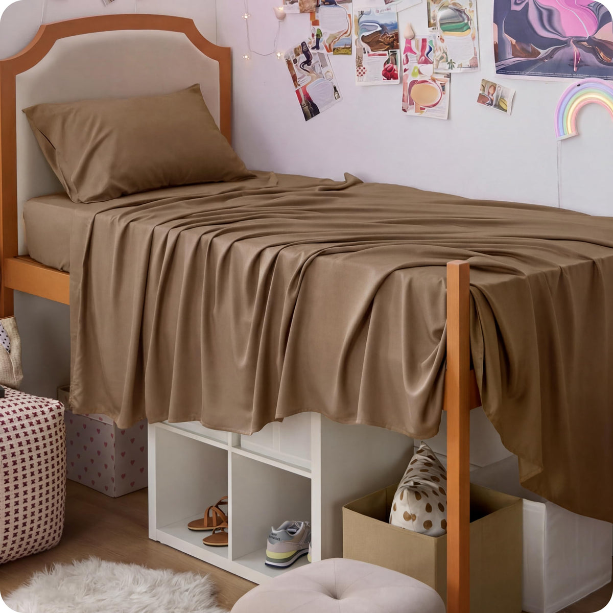 Bedsure PureWoven 100% Rayon Derived from Bamboo, Queen Sheets, 4 Pieces