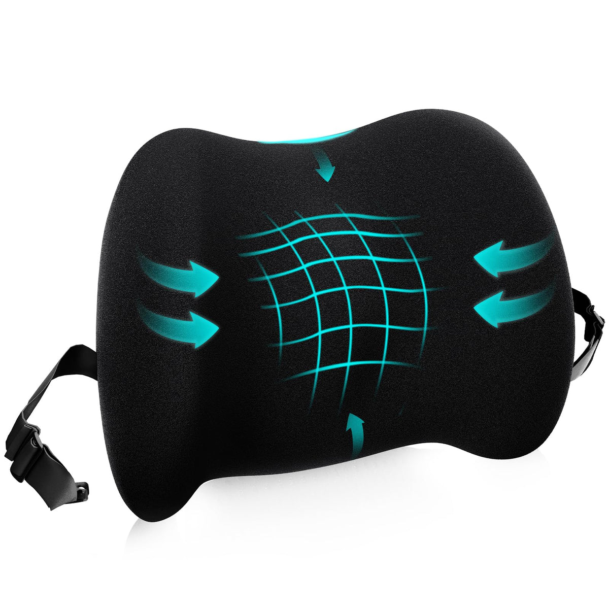 Lumbar Support Pillow for Office Chair, Memory Foam Car Back Cushion
