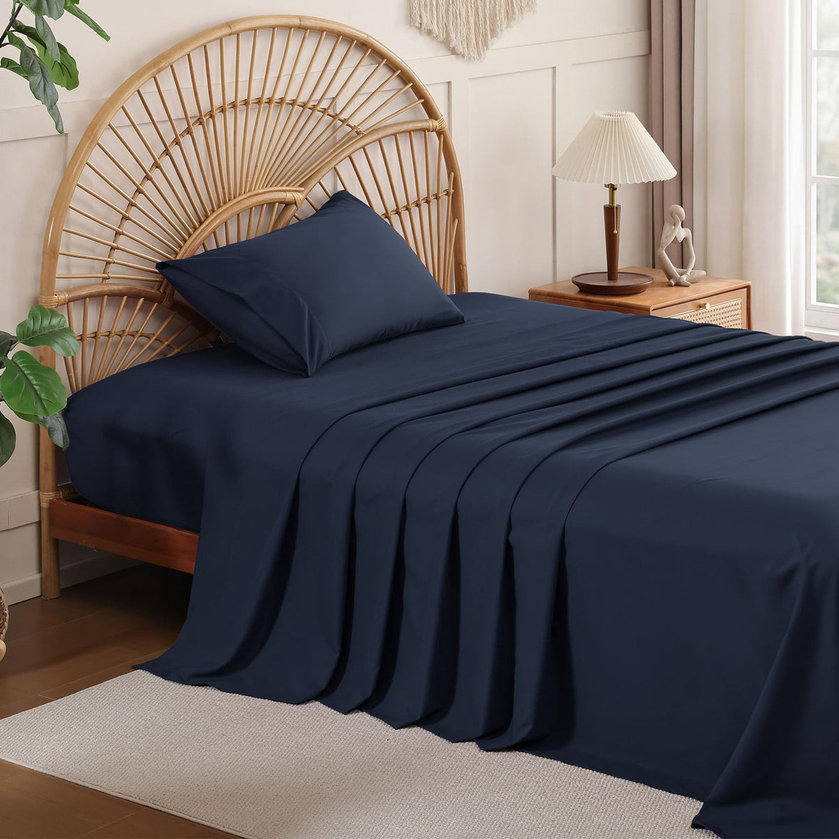 Full Size Sheet Sets, 4 Piece 15" Deep Pocket Full Sheet Set - White