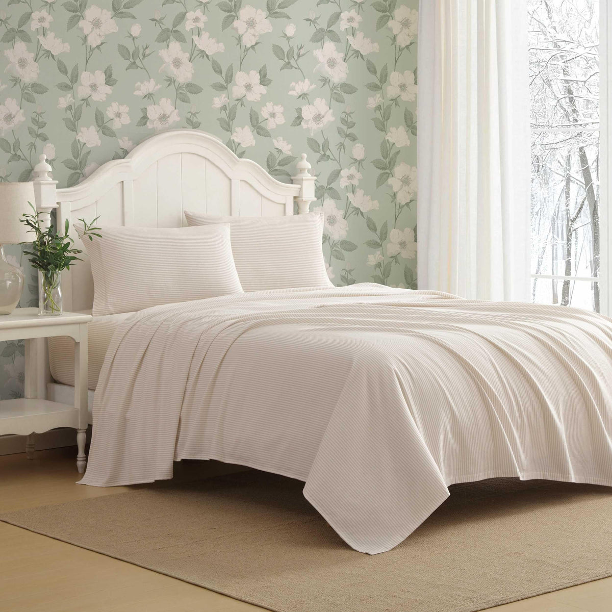 Laura Ashley - Twin Sheet Set with Fitted Sheet & Pillowcase