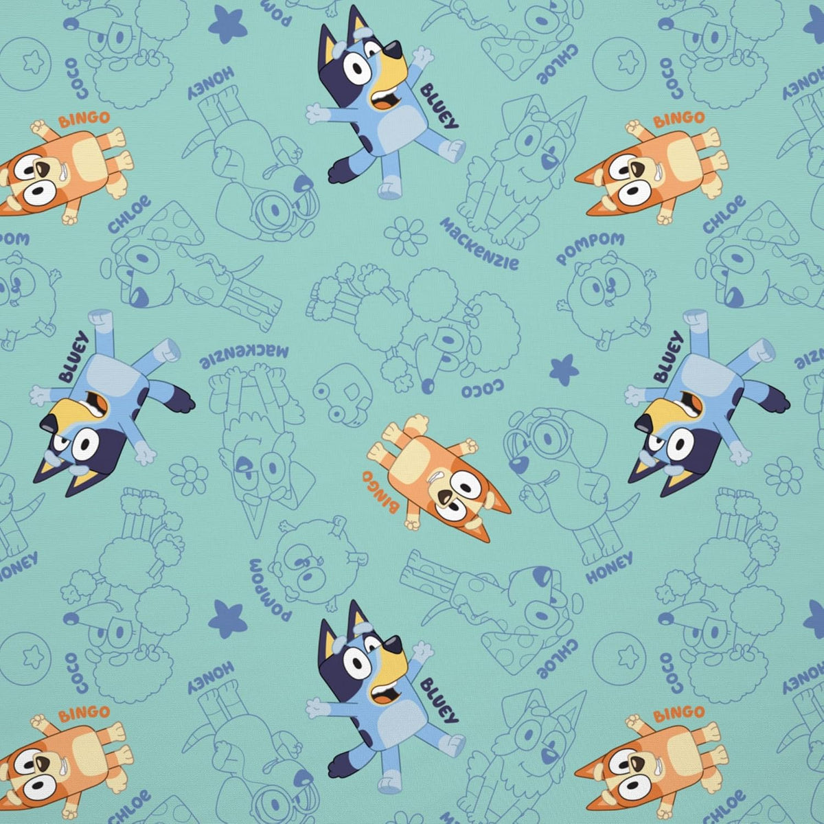 Bluey Sheet Set - Fits Toddler Bed or Crib Mattress - Fitted Sheet and Pillow Case, Green