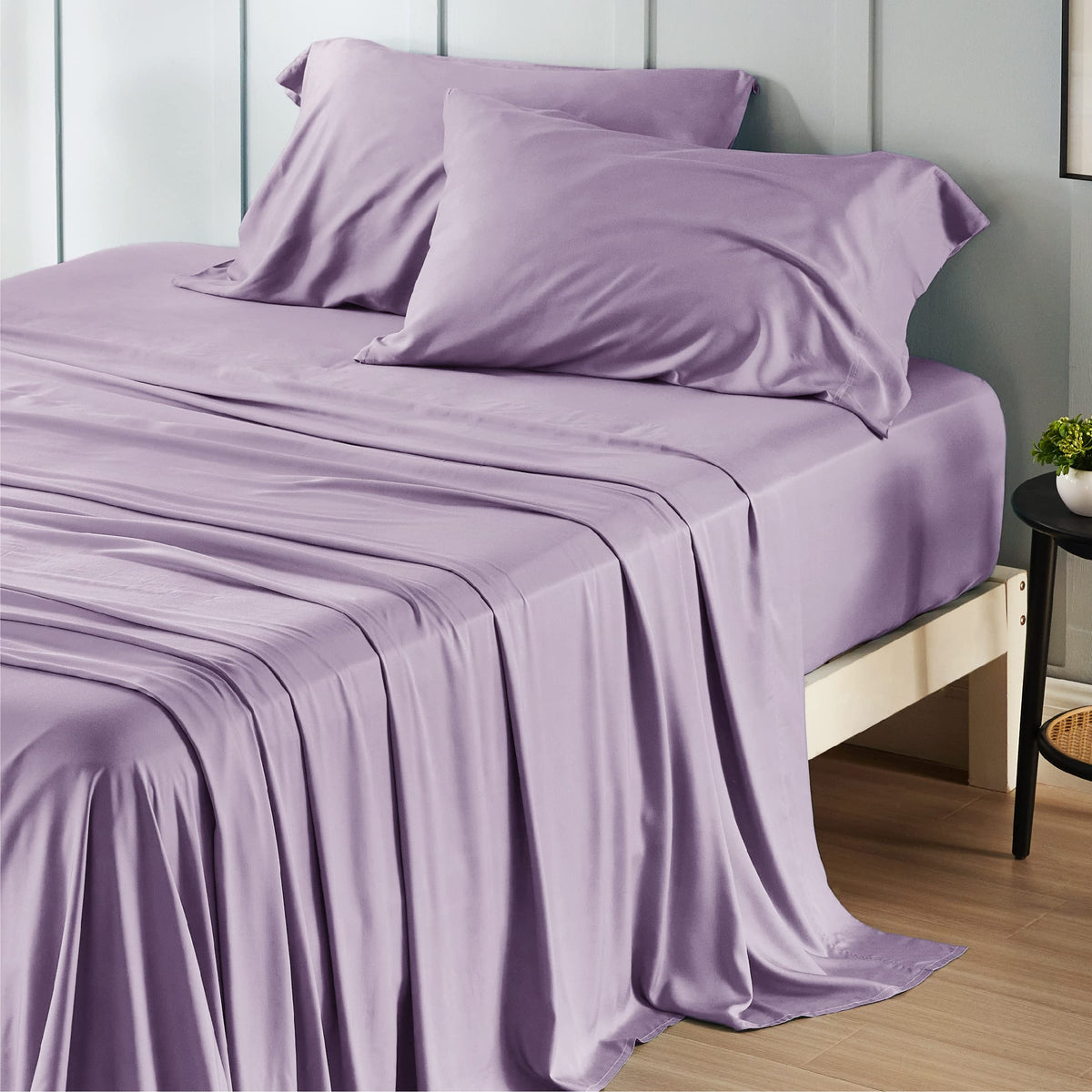 Bedsure PureWoven 100% Rayon Derived from Bamboo, King Size Sheets Set