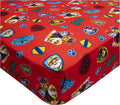 Paw Patrol Sheet Set - Fits Toddler Bed or Crib Mattress - Fitted Sheet and Reversible Pillowcase, Red