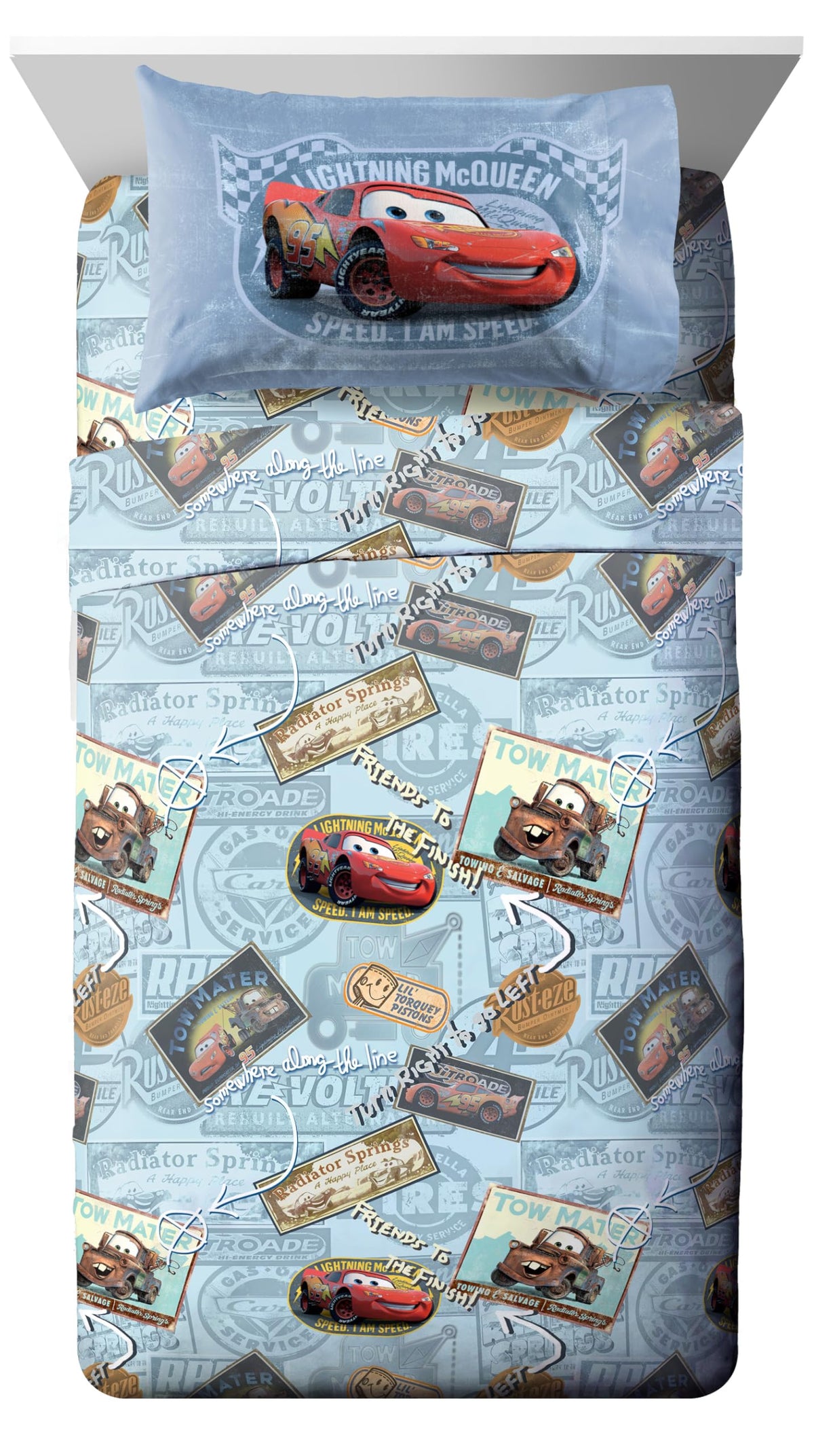 Jay Franco Kids Sheet Set with Fitted, Flat Sheets & Pillow Cover - Ultra-Soft Bedding with Pillowcase for Room Decor, White - Bluey, 3 Piece Toddler