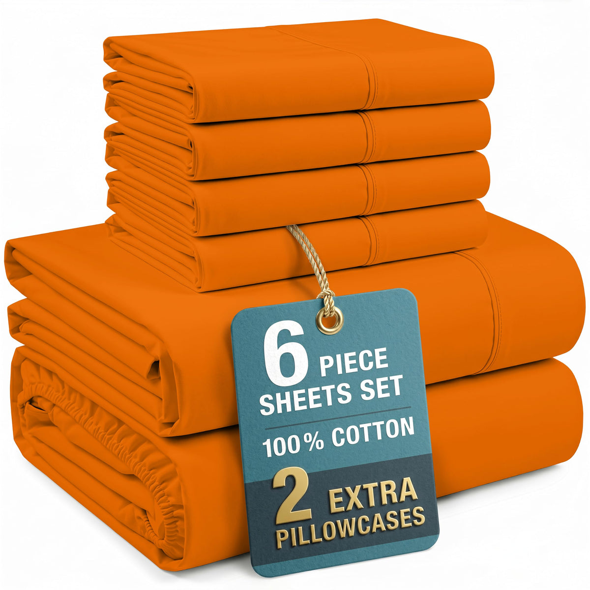 Casa Platino King Size Sheets Set –100% Cotton King Sheets with 4 Pillowcases, Lightweight Feel & Secure Fit, Crisp & Breathable Percale Weave with 15" Deep Pocket, Soft and Cozy – Pure White