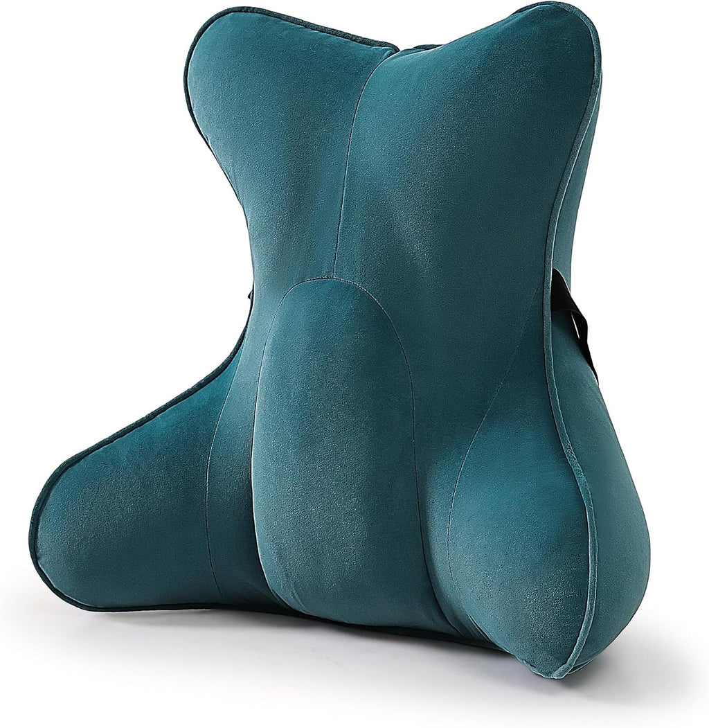 Back Pillow for Couch and Recliner, Lumbar Support Pillow for Sofa Sitting, Back Support Cushion for Office Chair, Ergonomic Back Cushion for Sitting Comfort, Slate Blue