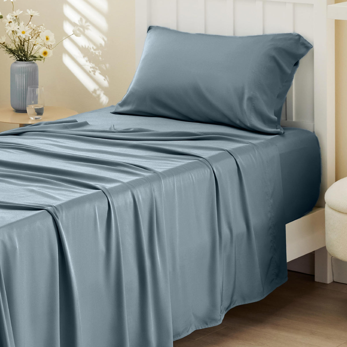 Bedsure PureWoven 100% Rayon Derived from Bamboo, Queen Sheets, 4 Pieces