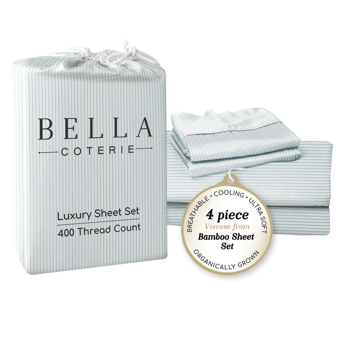Bella Coterie Luxury Bamboo Viscose Queen Size Sheet Set