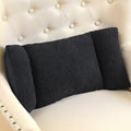 Queekay Fleece Lumbar Support Pillow 3 Section for Office Chair, Gray