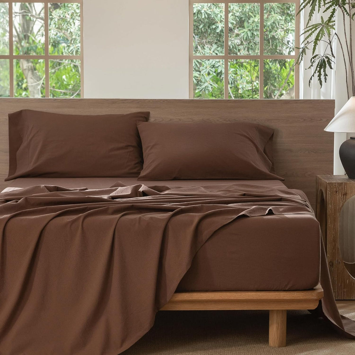 MooMee Sheet Set 100% Washed Cotton Lived-in Extra Deep Pocket King