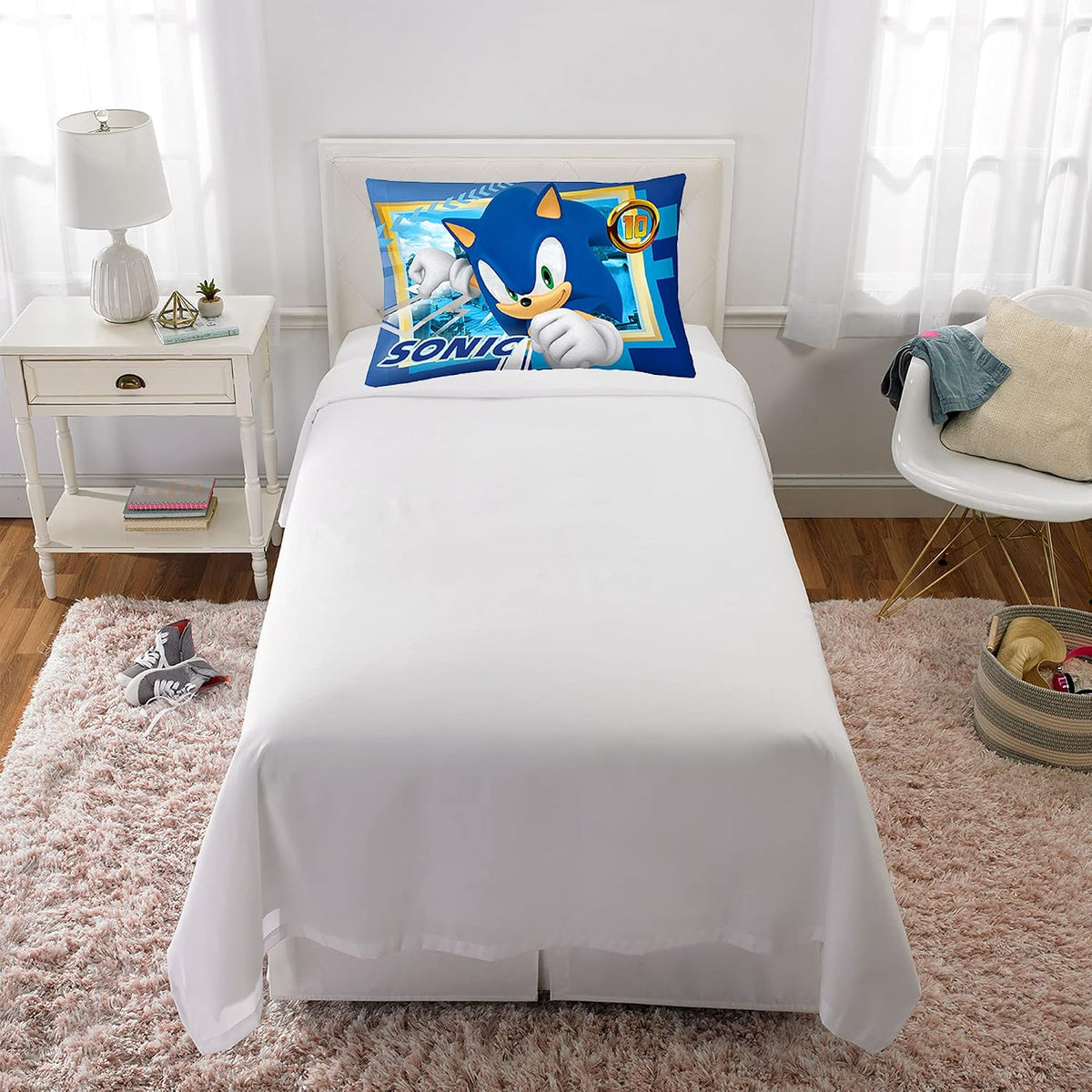 Franco Kids Bedding Super Soft Microfiber Reversible Pillowcase, 20 in x 30 in, Sonic The Hedgehog
