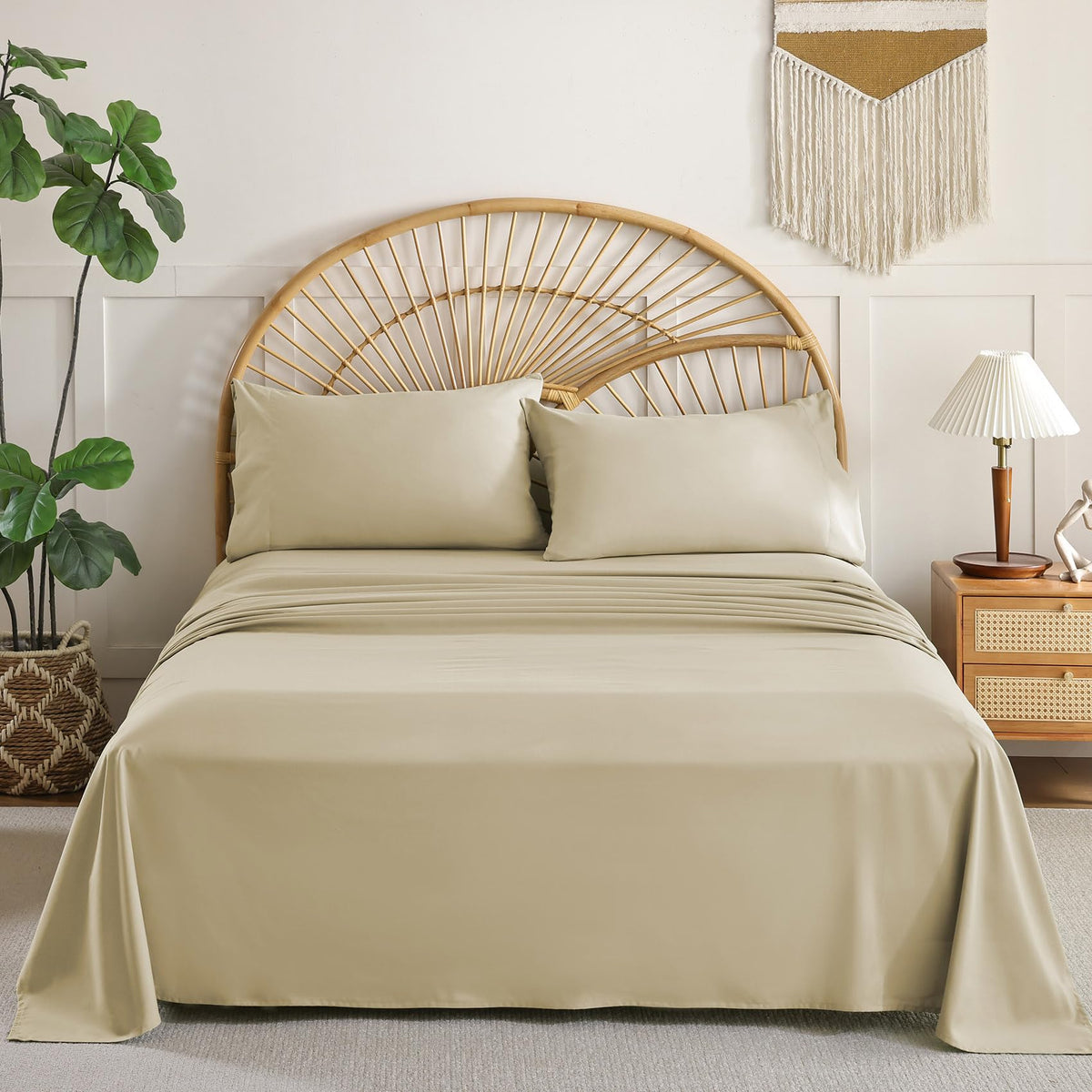 Full Size Sheet Sets, 4 Piece 15" Deep Pocket Full Sheet Set - White