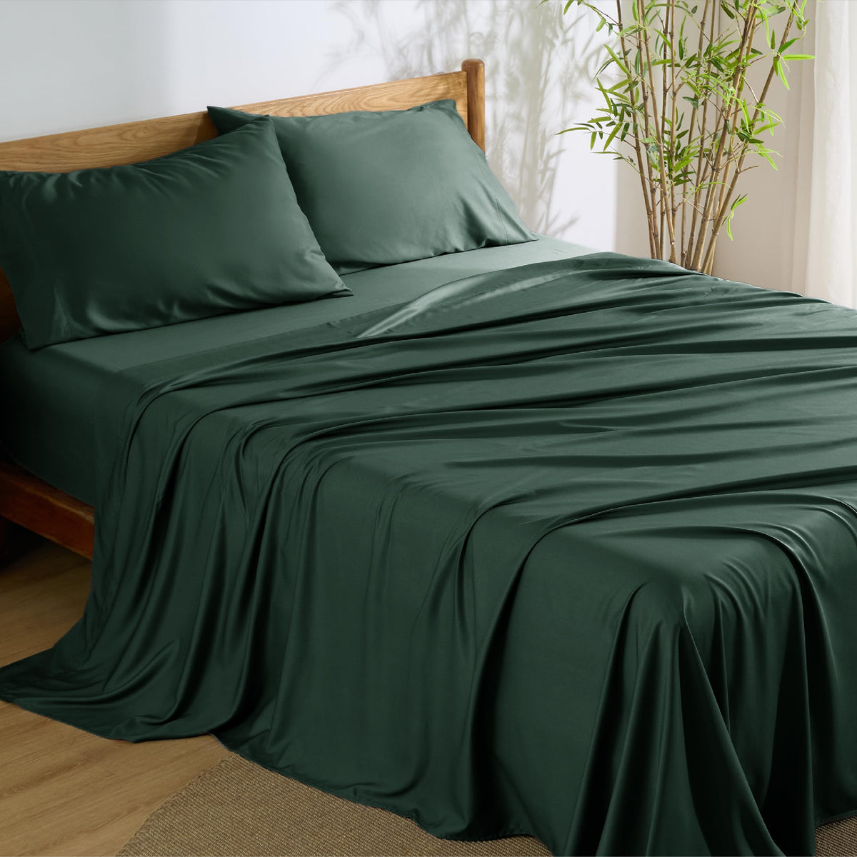 Bedsure PureWoven 100% Rayon Derived from Bamboo, King Size Sheets Set