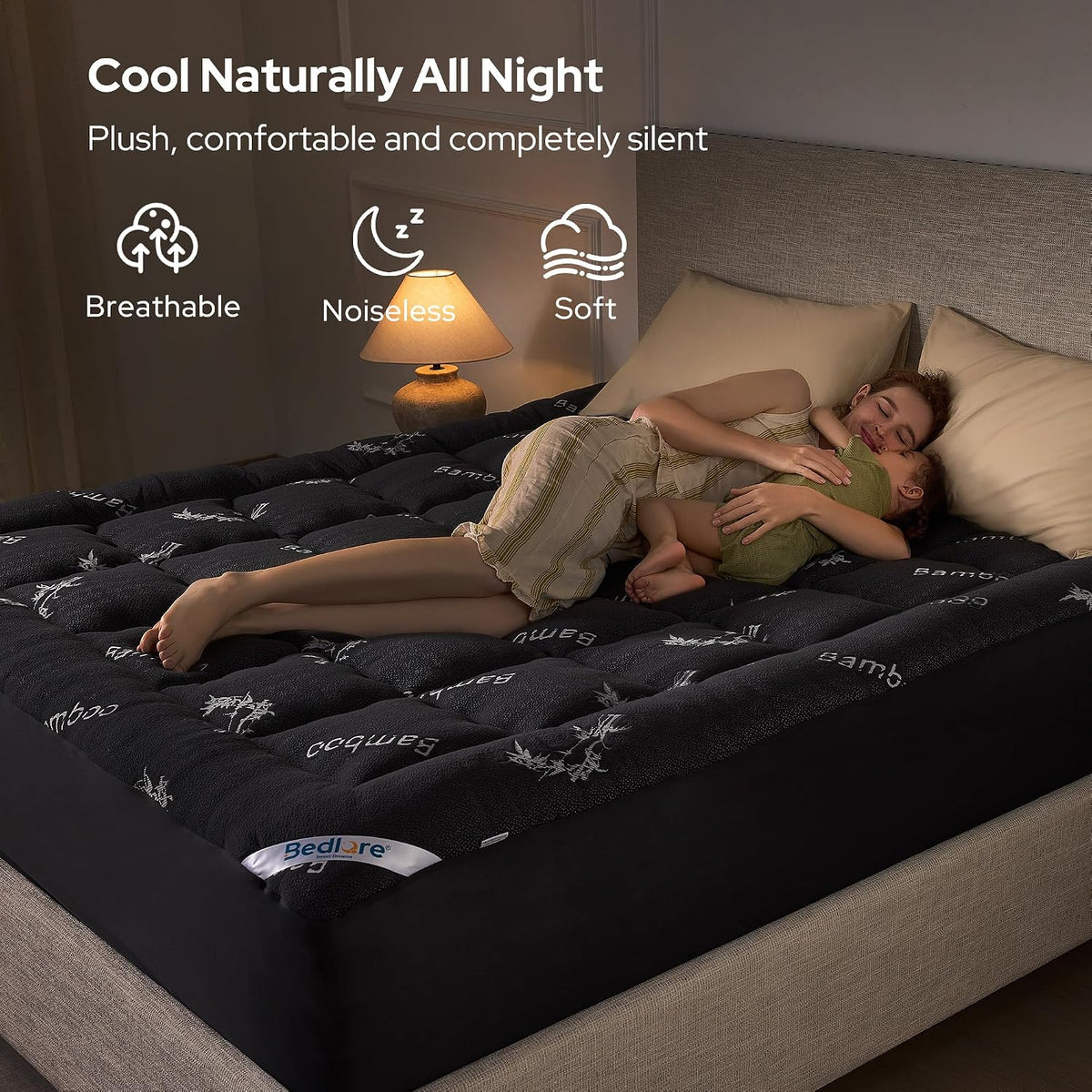 BEDLORE King Mattress Topper, Thick Soft Pillow Top Bed Topper