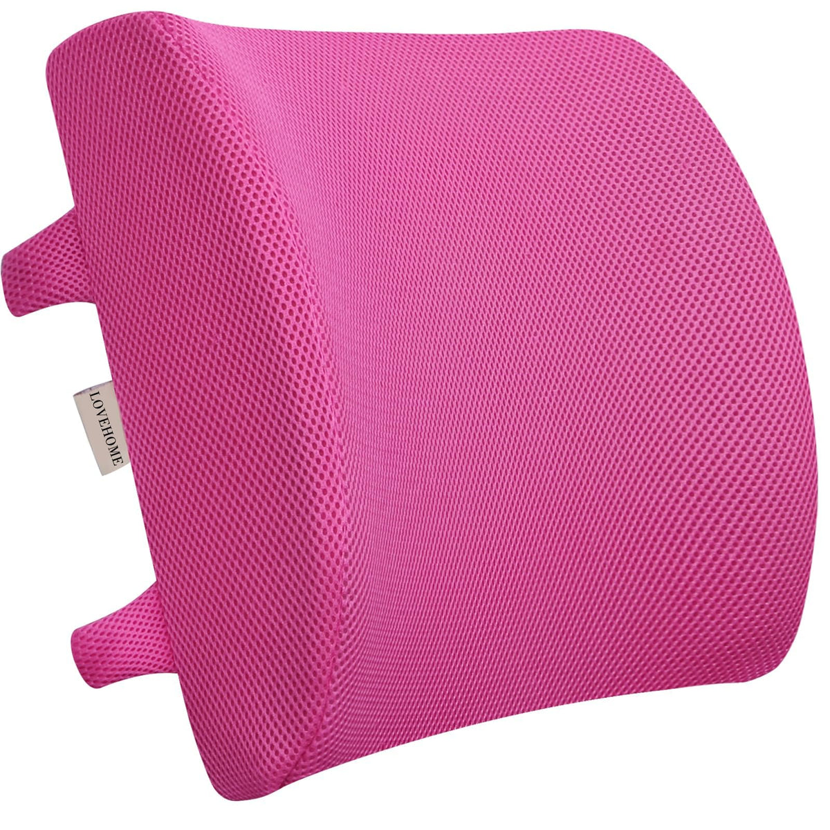 Lumbar Pillow for Chair and Car, Back Support for Office, Memory Foam Cushion with Mesh Cover - Black