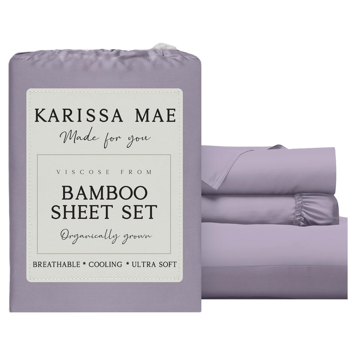 KARISSA MAE 7 Piece Luxury Bamboo Viscose Split King Sheets, FSC Certified