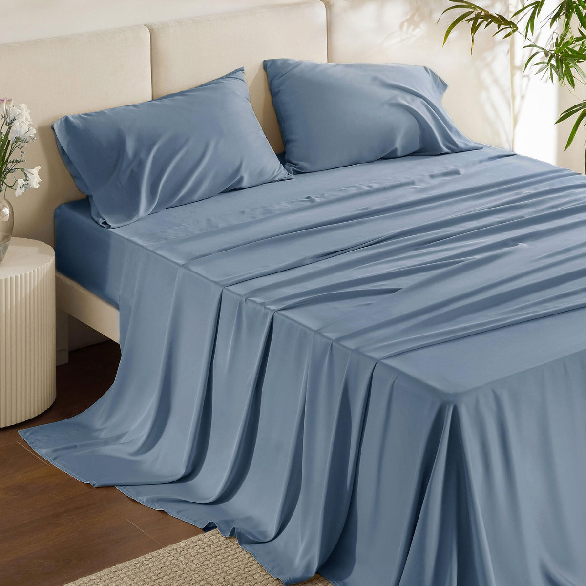 Bedsure PureWoven 100% Rayon Derived from Bamboo, King Size Sheets Set