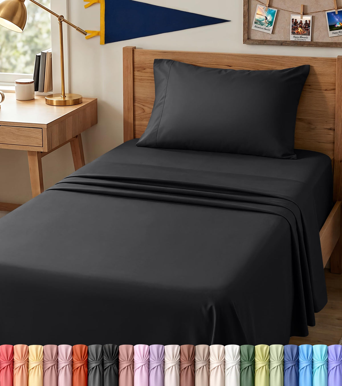 Queen Sheets Set, 4 Pieces 16" Deep Pocket Hotel Luxury Bed Sheets, White