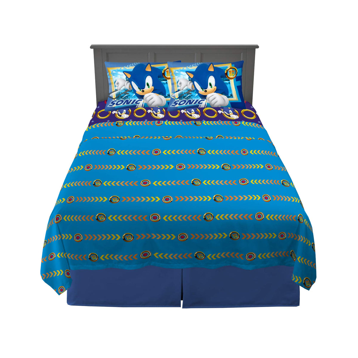 Franco Kids Bedding Super Soft Microfiber Sheet Set, Twin, Sonic The Hedgehog, Anime