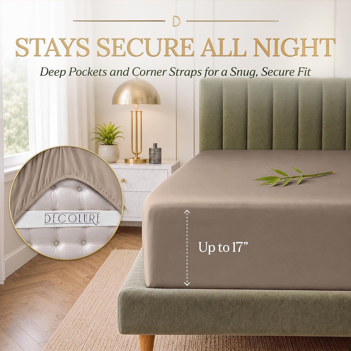 DECOLURE 100% Viscose Derived from Bamboo Sheets Queen Size | 6 Pc Bed Set