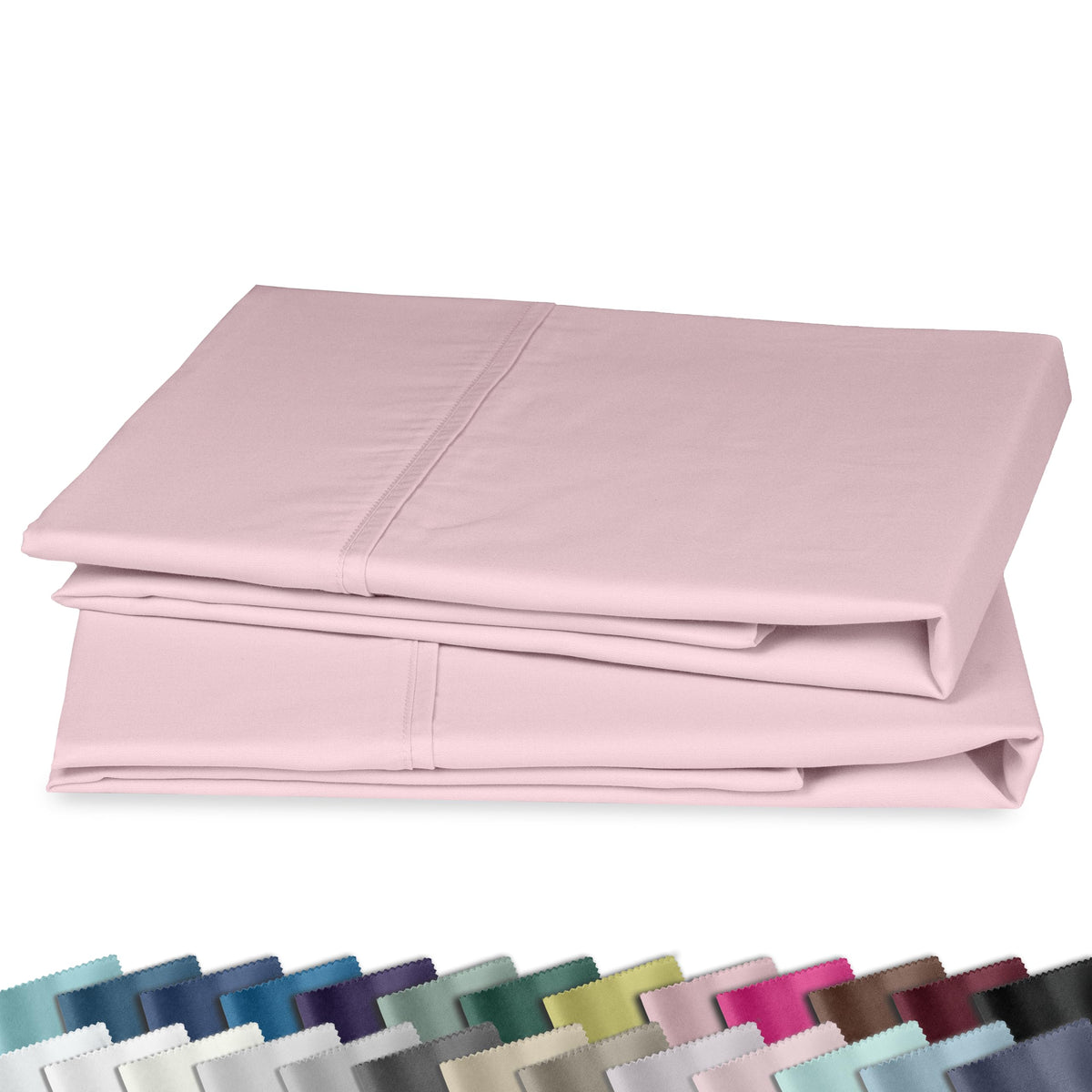 California Design Den 2-Pack Pillow Cases Standard Size, 100% Cotton Sateen