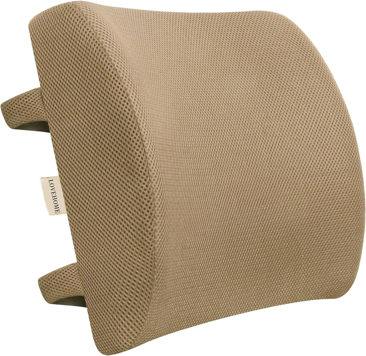 Lumbar Pillow for Chair and Car, Back Support for Office, Memory Foam Cushion with Mesh Cover - Black