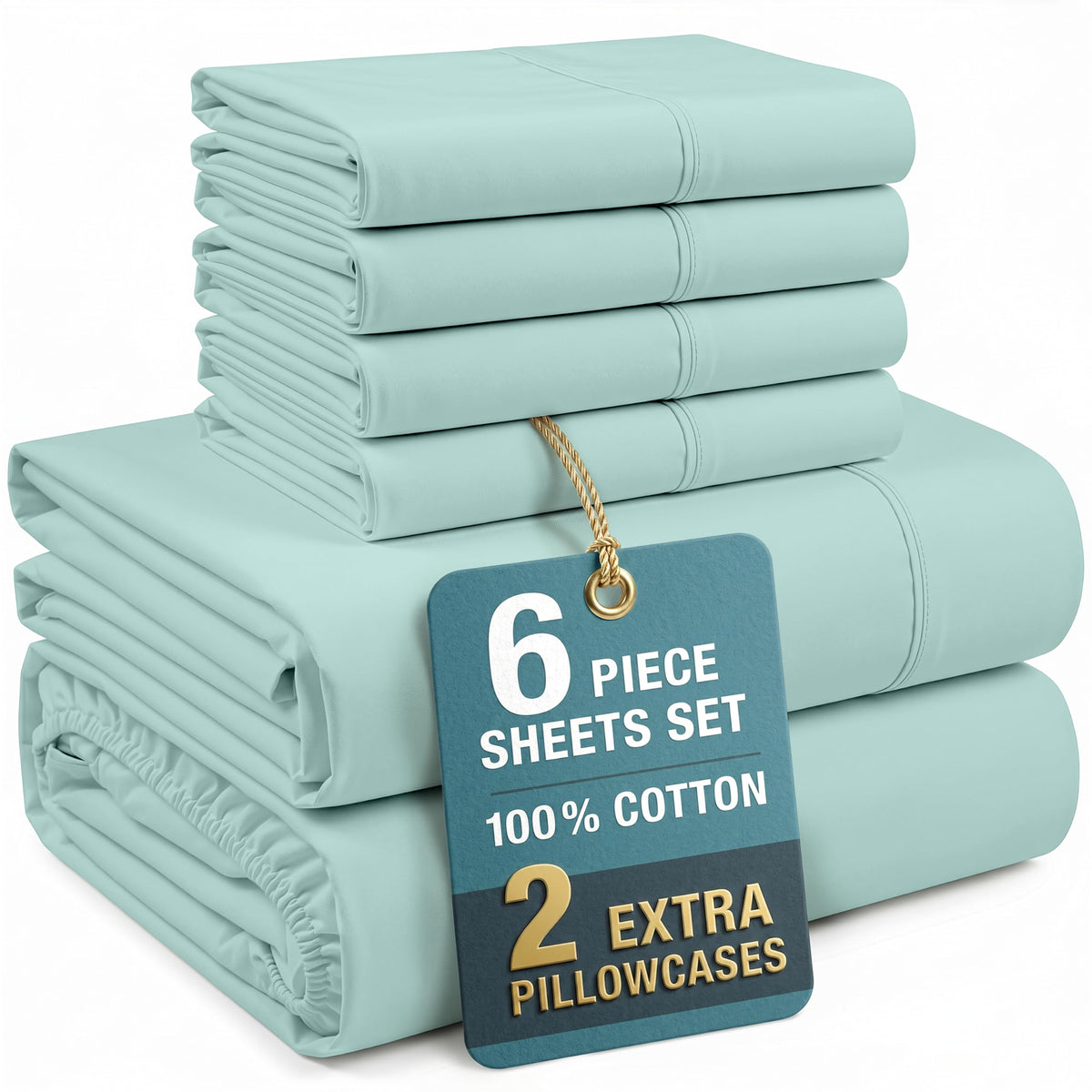 Casa Platino King Size Sheets Set –100% Cotton King Sheets with 4 Pillowcases, Lightweight Feel & Secure Fit, Crisp & Breathable Percale Weave with 15" Deep Pocket, Soft and Cozy – Pure White