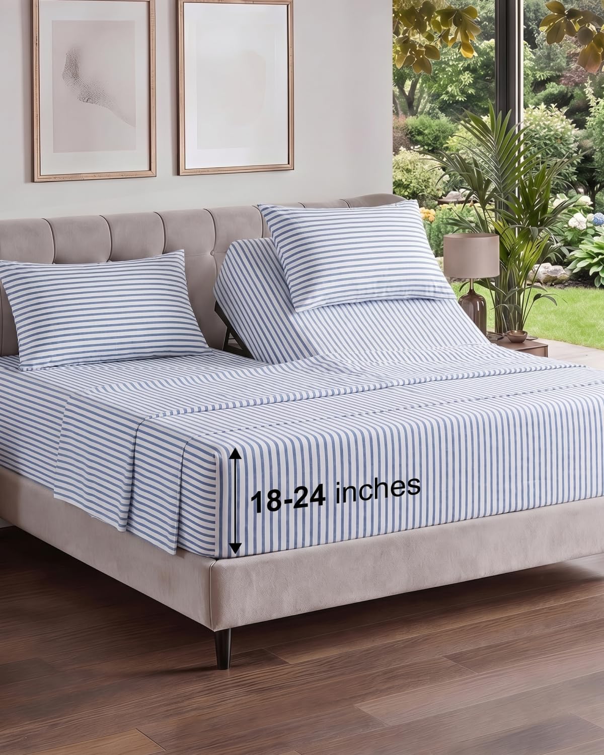 Extra Deep Queen Sheet Set - 4 Piece Breathable Cooling Sheets - Dark Grey