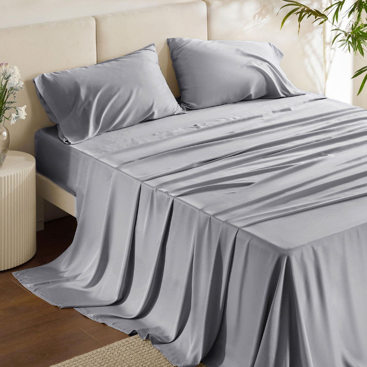 Bedsure PureWoven 100% Rayon Derived from Bamboo, King Size Sheets Set
