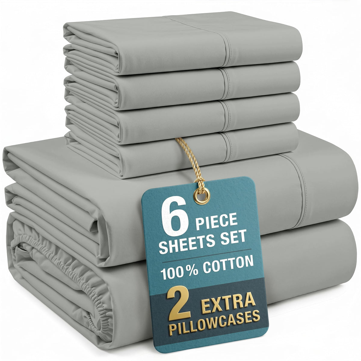 Casa Platino King Size Sheets Set –100% Cotton King Sheets with 4 Pillowcases, Lightweight Feel & Secure Fit, Crisp & Breathable Percale Weave with 15" Deep Pocket, Soft and Cozy – Pure White