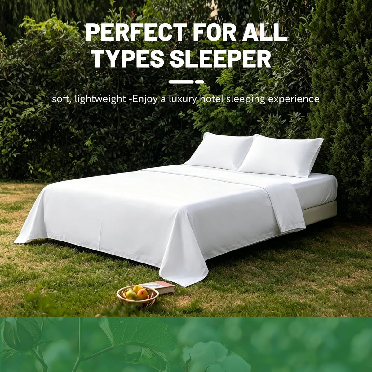 1000 Thread Count Egyptian Cotton Sheets Queen Size Set 4PCS Sateen Weave Soft Breathable 16-Inch Deep Pocket（Queen,White）