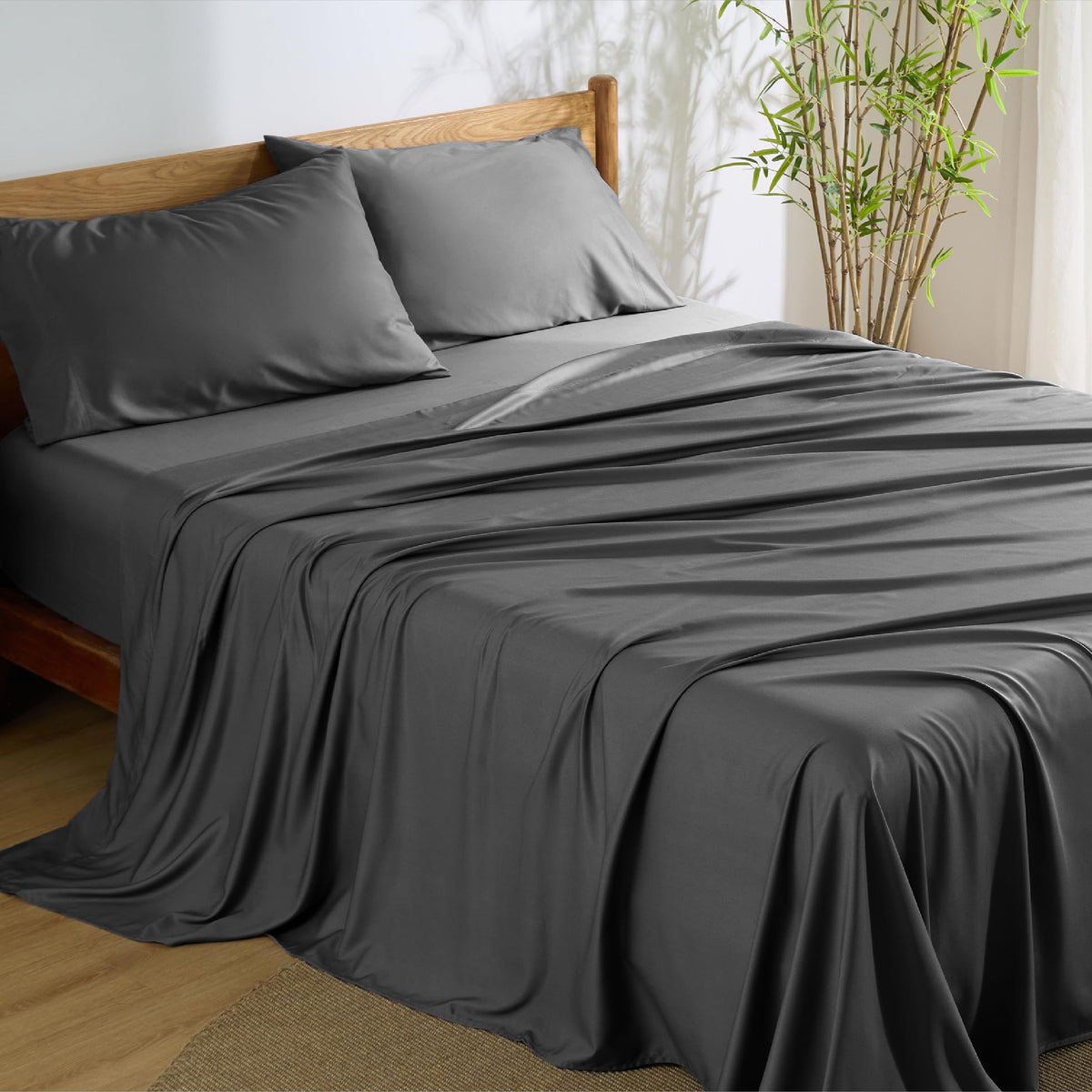 Bedsure PureWoven 100% Rayon Derived from Bamboo, Queen Sheets, 4 Pieces
