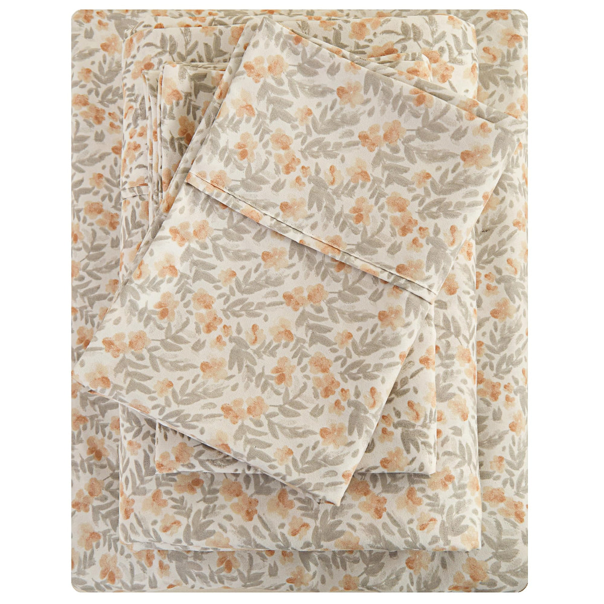 Viviland Floral Twin Sheet Set - 3 Piece Vintage Pink & Yellow Flower Patterned Bed Sheets - Soft, Breathable Microfiber Sheets with Deep Pocket, Non-Slip Fitted Sheets & Pillowcases