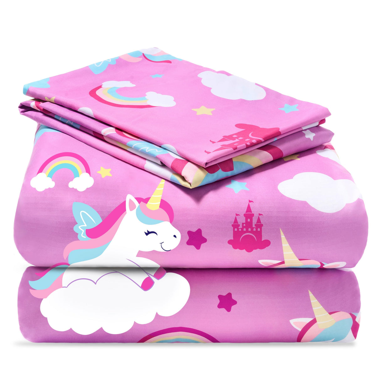 Joiedomi Kids Twin Sheet Set Unicorn - 3 Piece Soft Microfiber Bed Sheets - Deep Pocket Wrinkle Free, Cozy Toddler Bedding Set, Fade Resistant Breathable for Boys Girls Teens