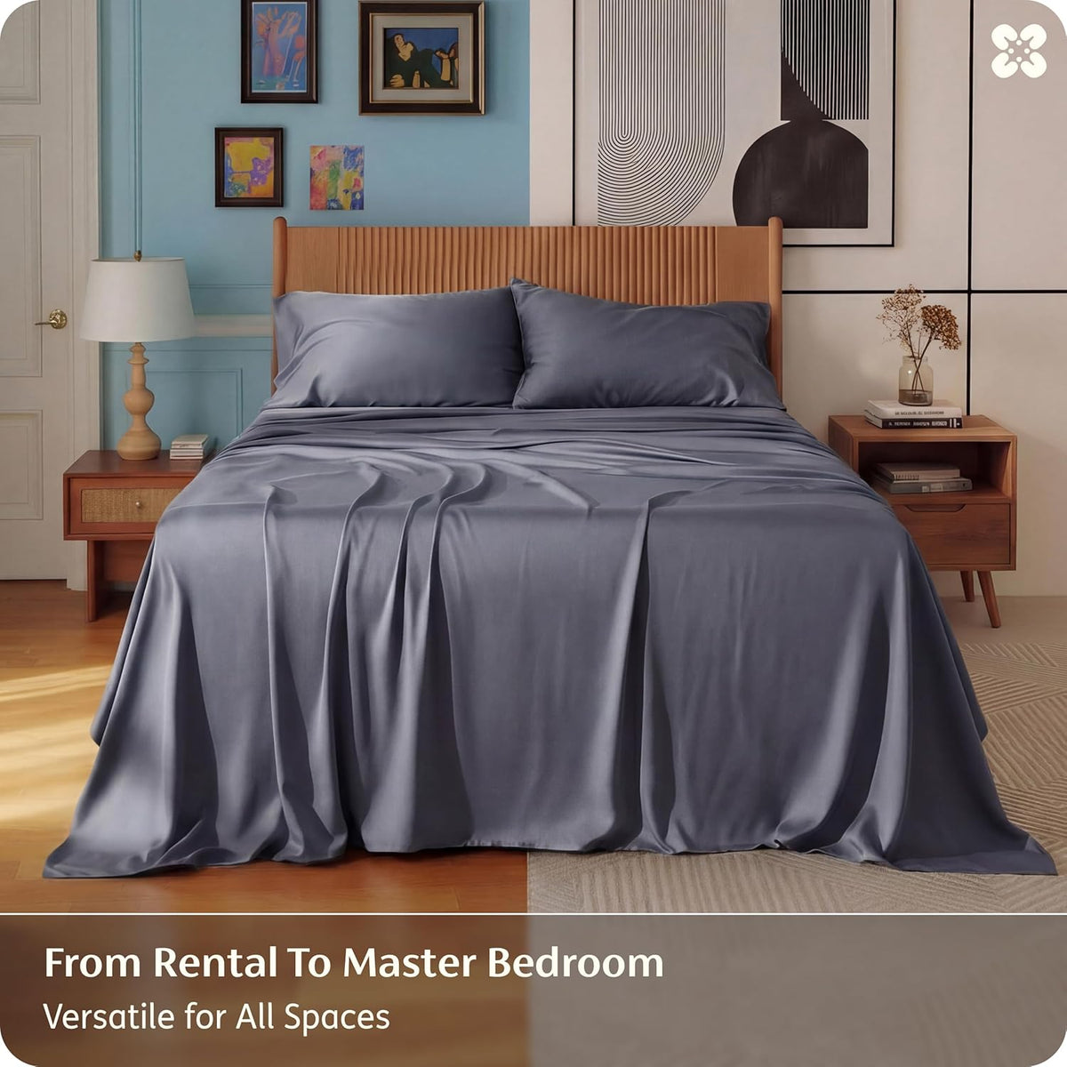 Bedsure PureWoven 100% Rayon Derived from Bamboo, King Size Sheets Set